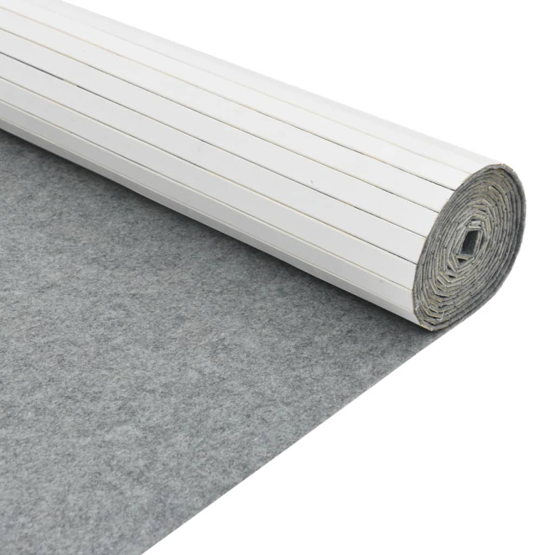 Paravent Weiß 165x800 cm Bambus
