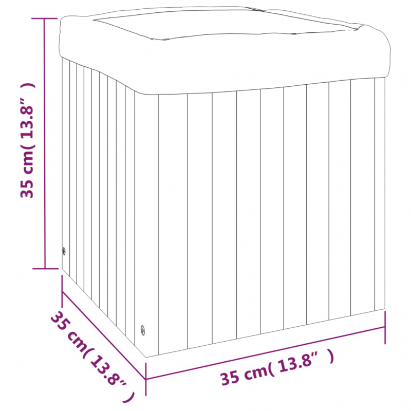 Pflanzkübel 35x35x35 cm Massivholz Akazie