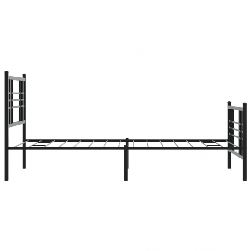 Bettgestell mit Kopf- und Fußteil Metall Schwarz 100x200 cm