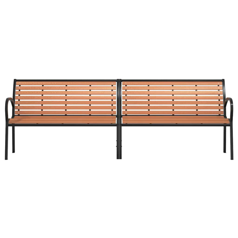 Gartenbank Braun 231 cm Holz & Pulverbeschichteter Stahl