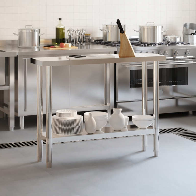 Küchen-Arbeitstisch 110x30x85 cm Edelstahl