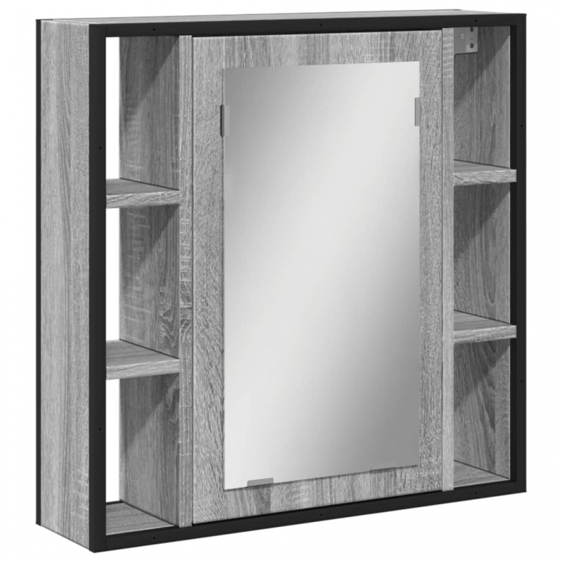 Bad-Spiegelschrank Grau Sonoma 60x16x60 cm Holzwerkstoff