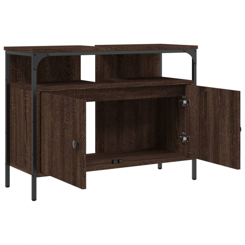 Waschbeckenunterschrank Braun Eiche 80x30x60 cm Holzwerkstoff