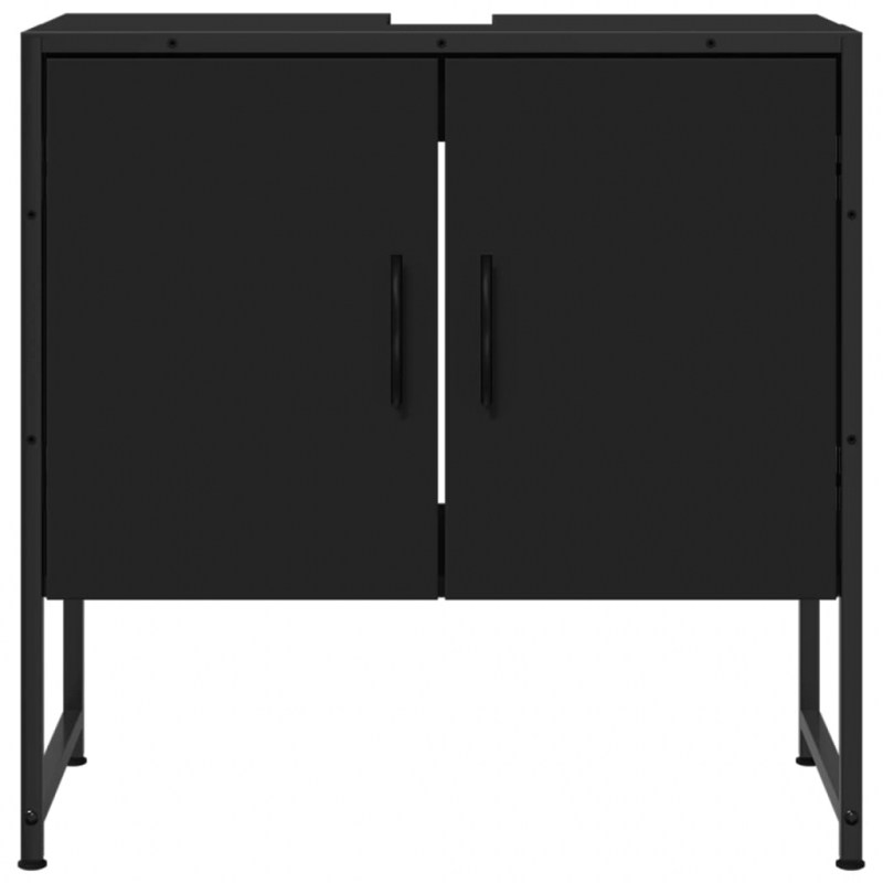 Waschbeckenunterschrank Schwarz 60x33x60 cm Holzwerkstoff