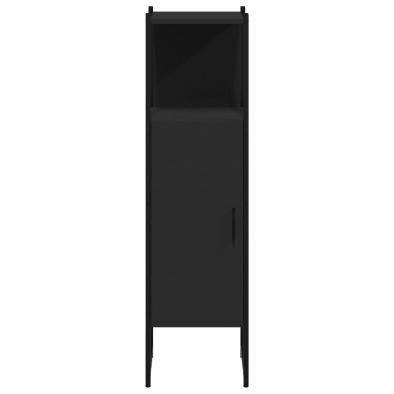 Badschrank Schwarz 33x33x120,5 cm Holzwerkstoff