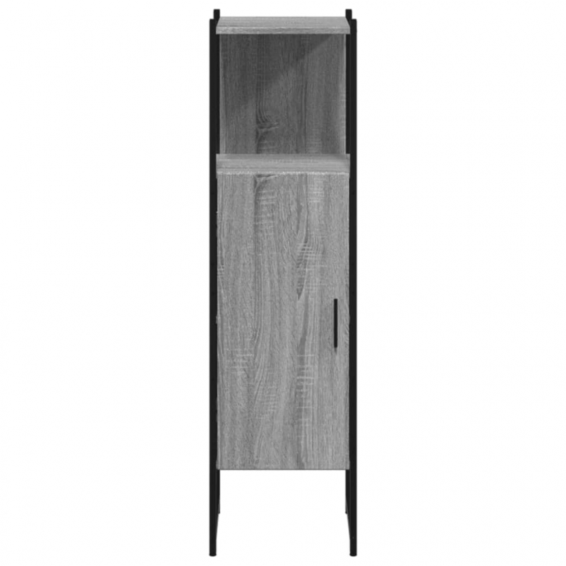 Badschrank Grau Sonoma 33x33x120,5 cm Holzwerkstoff