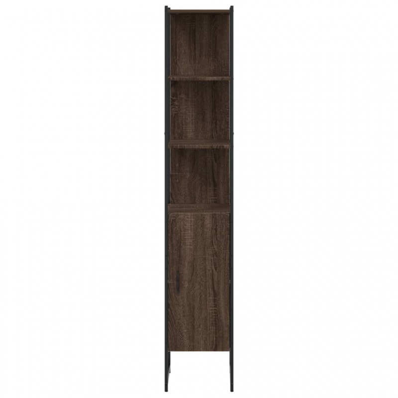 Badschrank Braun Eichen-Optik 33x33x185,5 cm Holzwerkstoff