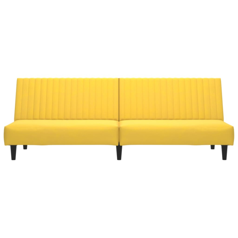 Schlafsofa 2-Sitzer Gelb Samt