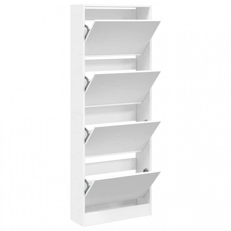 Schuhschrank Weiß 60x21x163,5 cm Holzwerkstoff