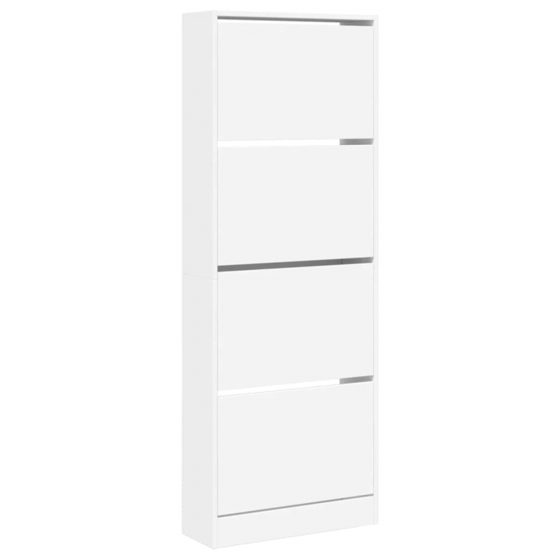 Schuhschrank Weiß 60x21x163,5 cm Holzwerkstoff