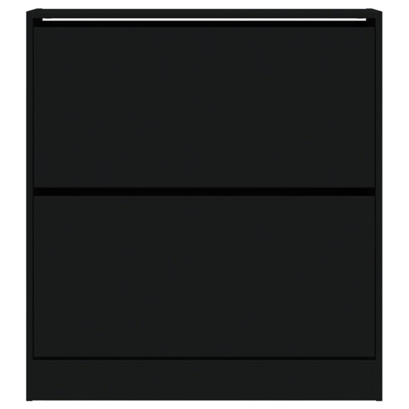 Schuhschrank Schwarz 80x21x87,5 cm Holzwerkstoff
