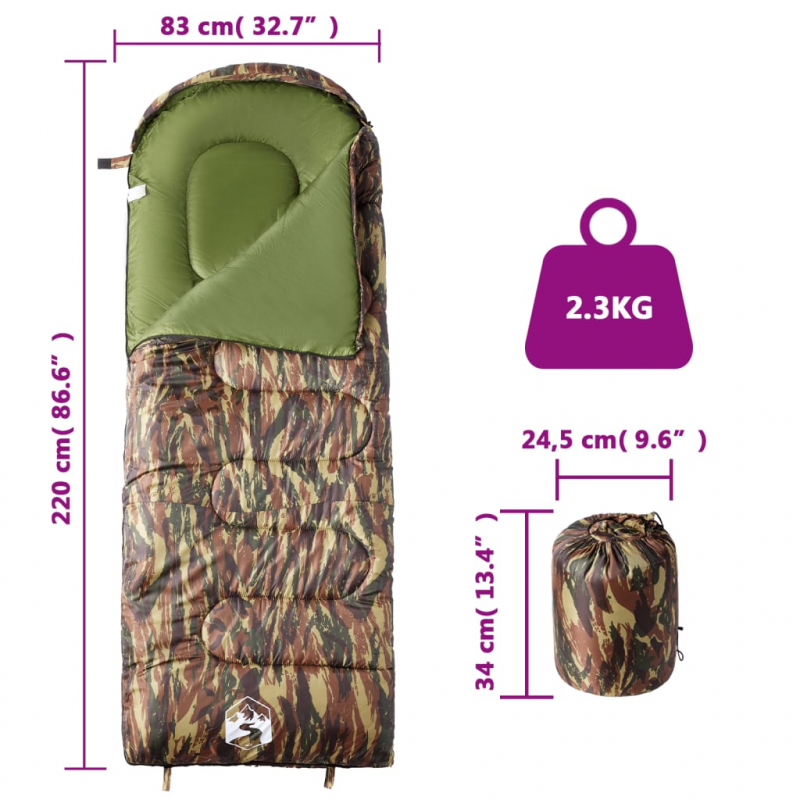 Schlafsack für Erwachsene Camping 3-4 Jahreszeiten
