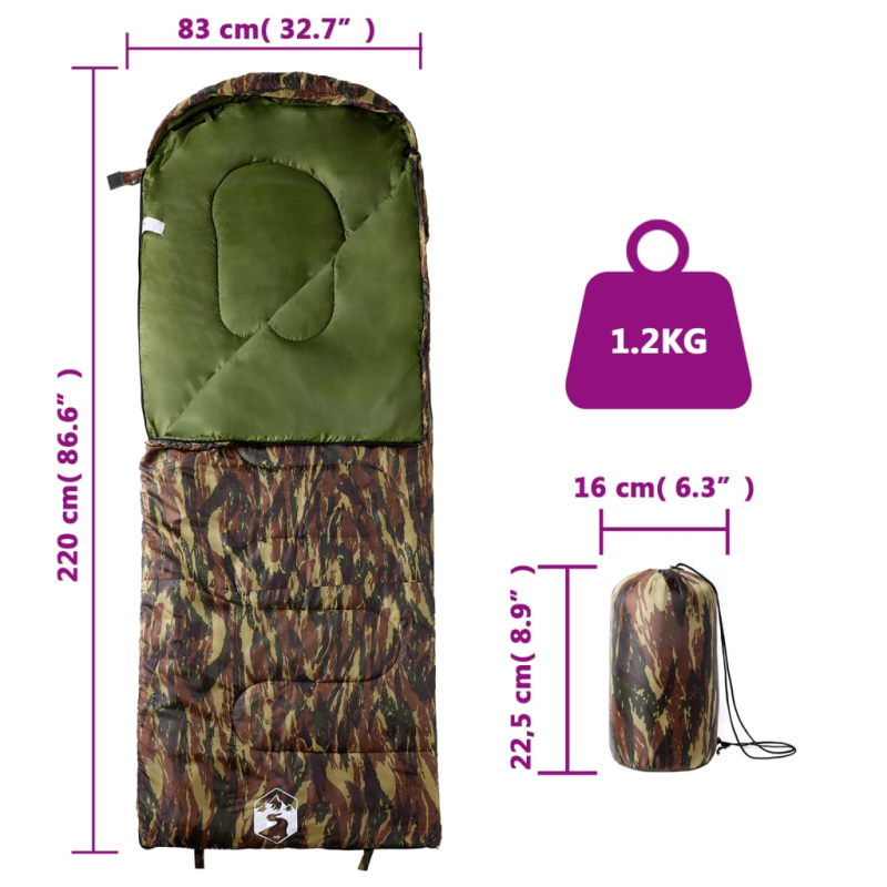Schlafsack für Erwachsene Camping 3-4 Jahreszeiten
