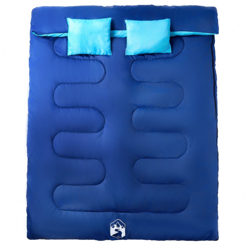 Doppelschlafsack mit Kissen Erwachsene Camping 3-4 Jahreszeiten