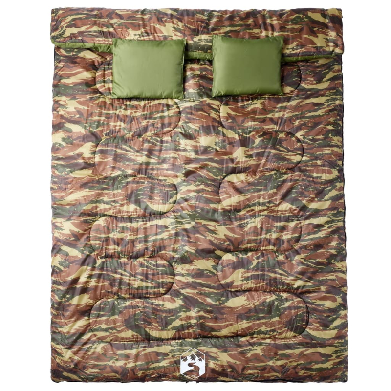 Doppelschlafsack mit Kissen Erwachsene Camping 3-4 Jahreszeiten