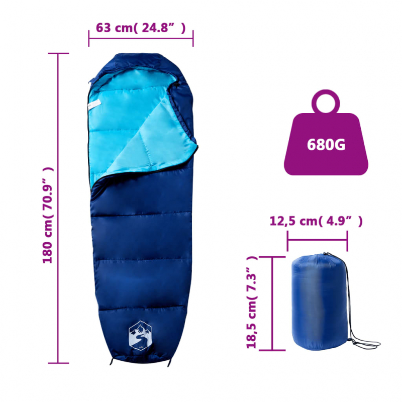 Mumienschlafsack für Erwachsene Camping 3 Jahreszeiten