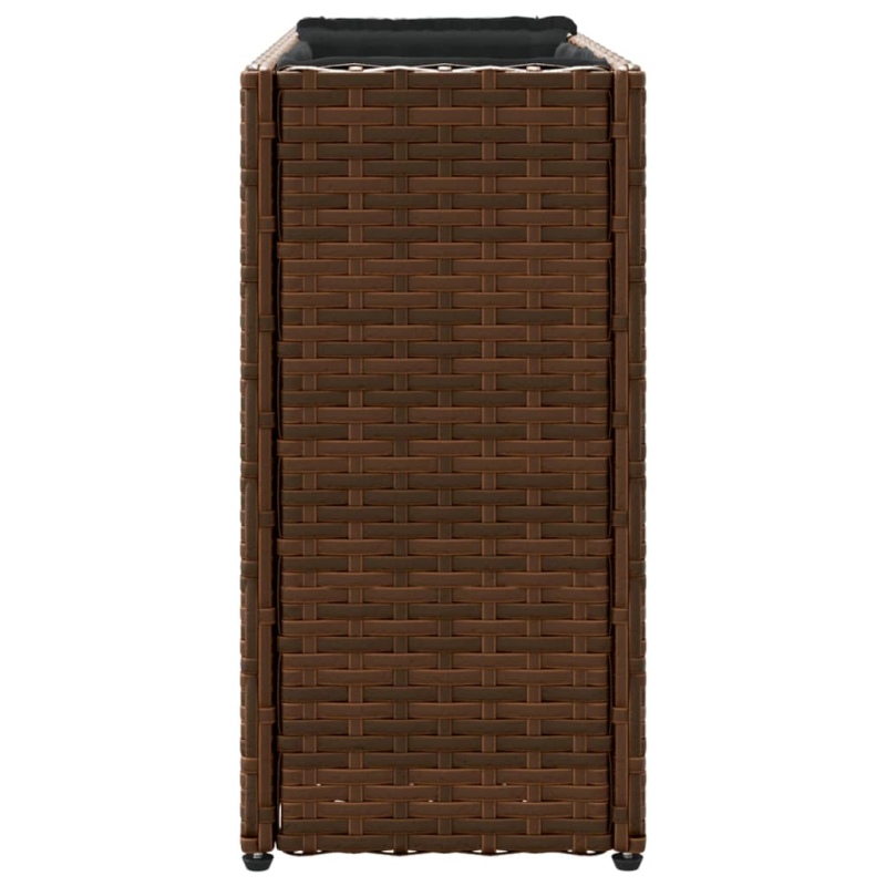 Hochbeet mit 2 Fächern Braun 90x20x40 cm Poly Rattan