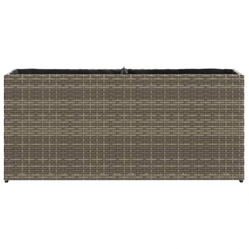 Hochbeet mit 2 Fächern Grau 90x20x40 cm Poly Rattan