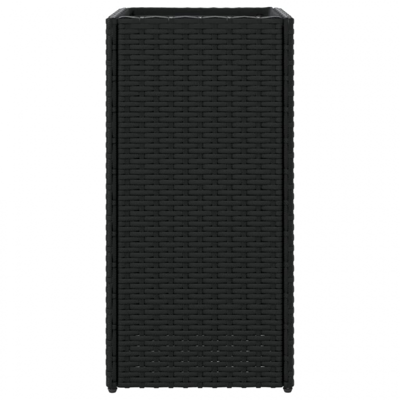 Pflanzkübel Schwarz 30x30x60 cm Poly Rattan