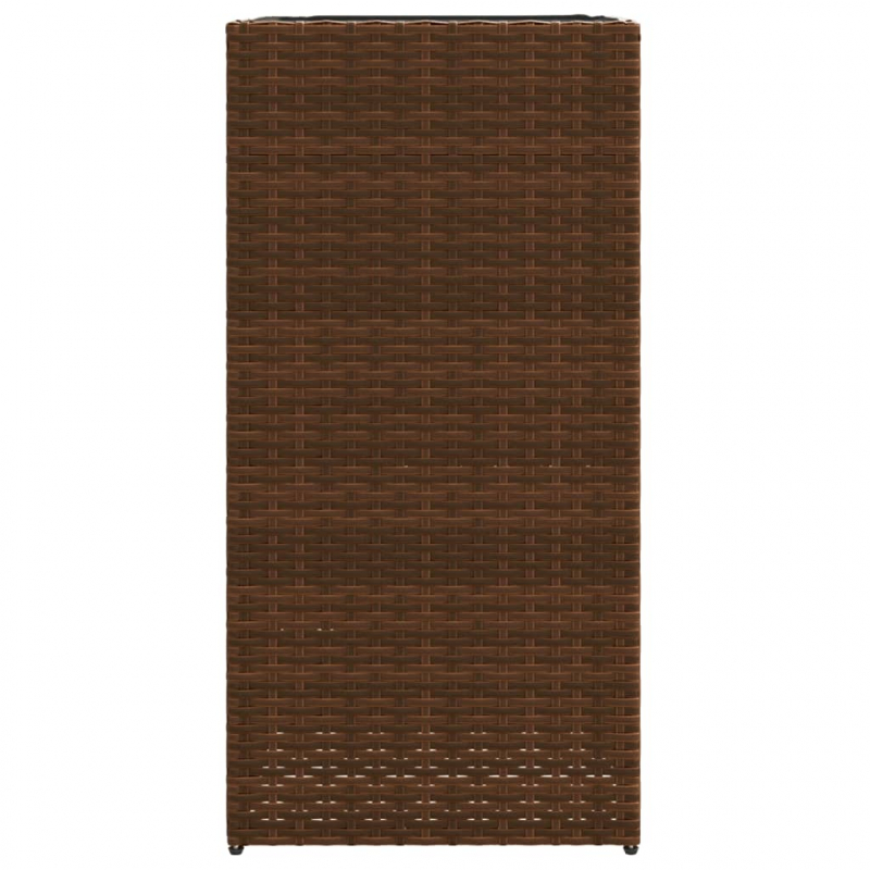 Pflanzkübel Braun 40x40x80 cm Poly Rattan