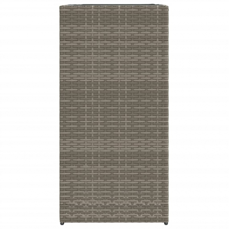 Pflanzkübel Grau 40x40x80 cm Poly Rattan
