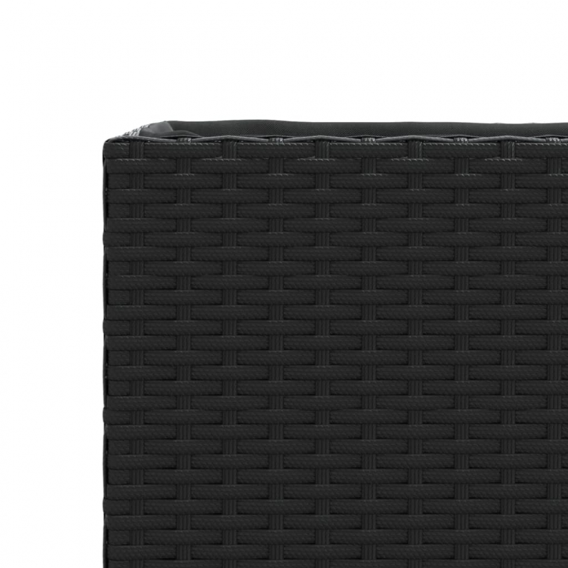 Hochbeet mit 3 Fächern Schwarz 105x30x32 cm Poly Rattan