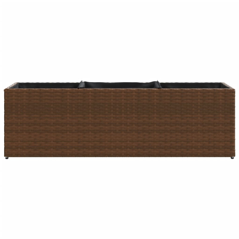 Hochbeet mit 3 Fächern Braun 105x30x32 cm Poly Rattan