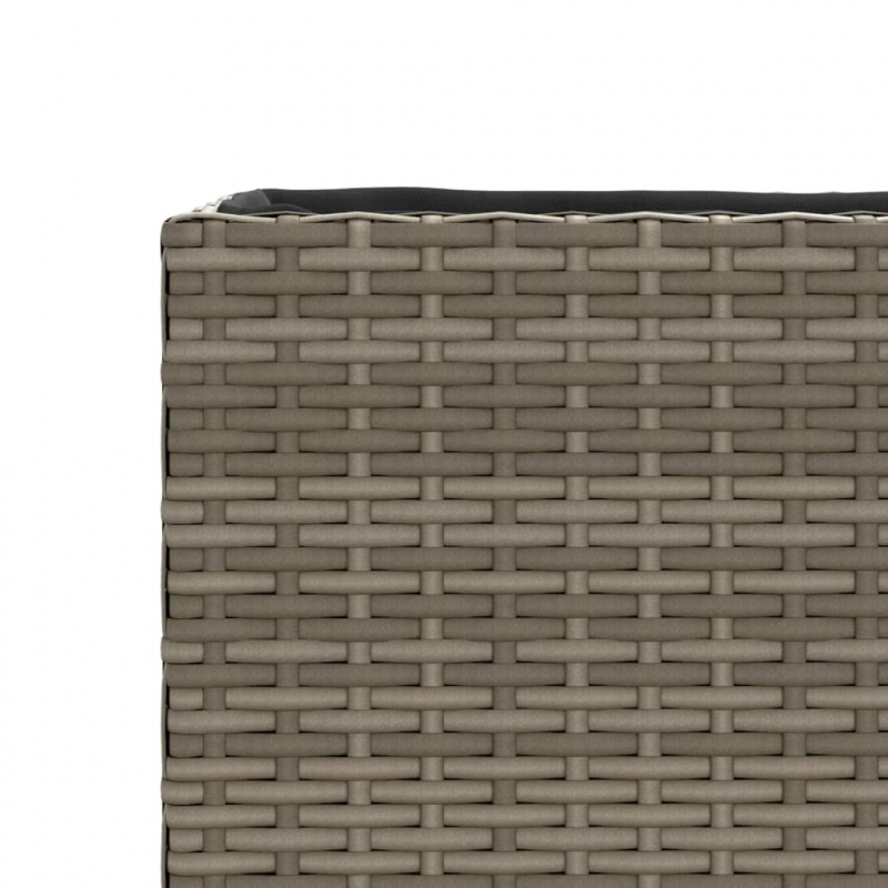 Pflanzkübel mit Rollen 3 Töpfe Grau 107x32x38 cm Poly-Rattan