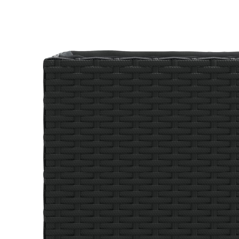 Hochbeet mit 2 Fächern Schwarz 72x30x32 cm Poly Rattan