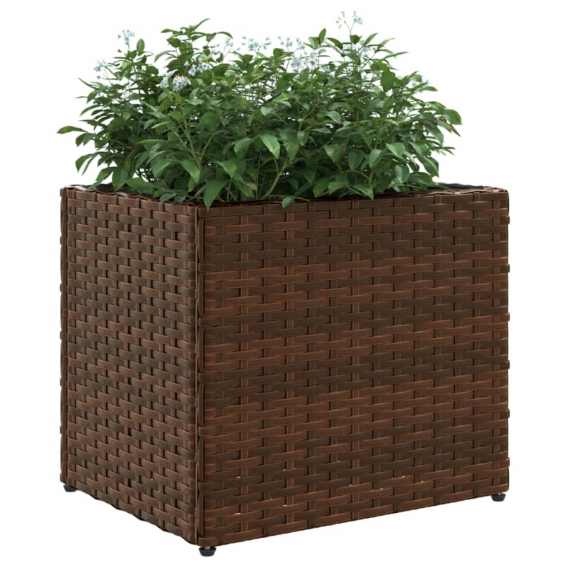 Pflanzkübel Braun 36x30x32 cm Poly Rattan