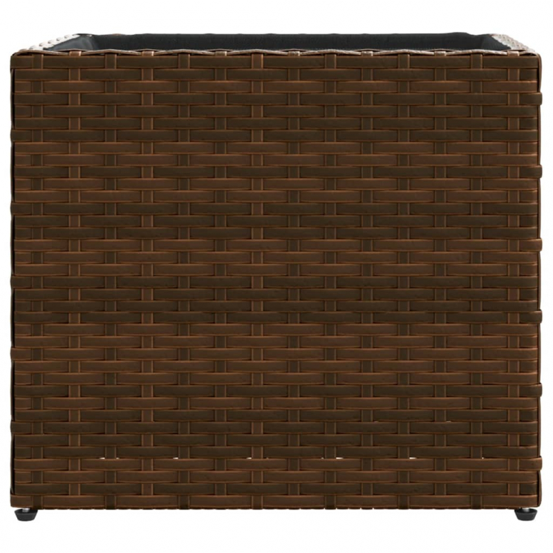 Pflanzkübel Braun 36x30x32 cm Poly Rattan