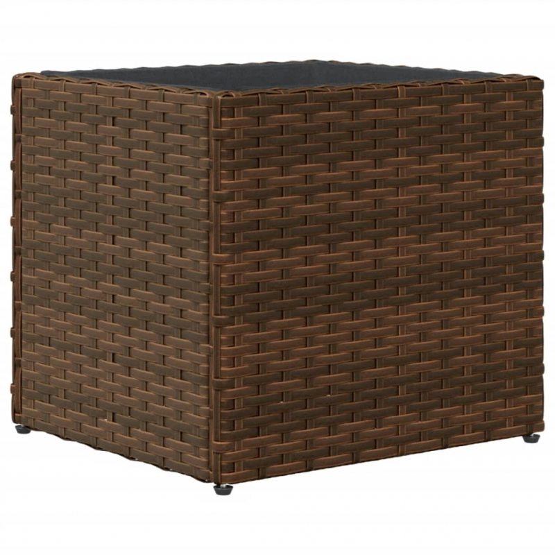 Pflanzkübel Braun 36x30x32 cm Poly Rattan