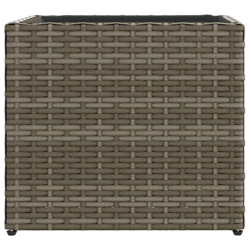 Pflanzkübel Grau 36x30x32 cm Poly Rattan