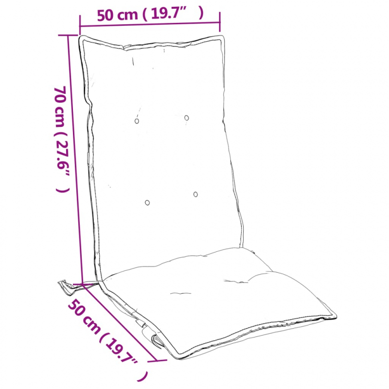 Hochlehner-Auflagen 4 Stk. Creme Oxford-Gewebe