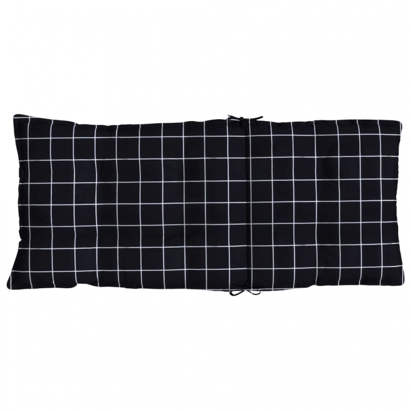 Hochlehner-Auflagen 6 Stk. Schwarz Karomuster Stoff