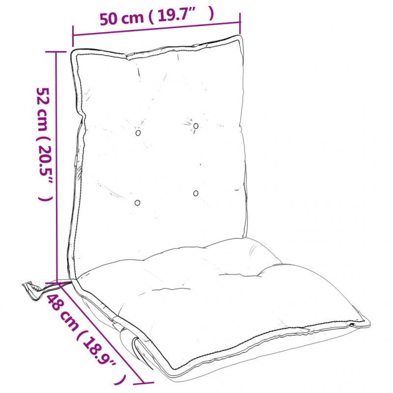 Niedriglehner-Auflagen 4 Stk. Grau Oxford-Gewebe