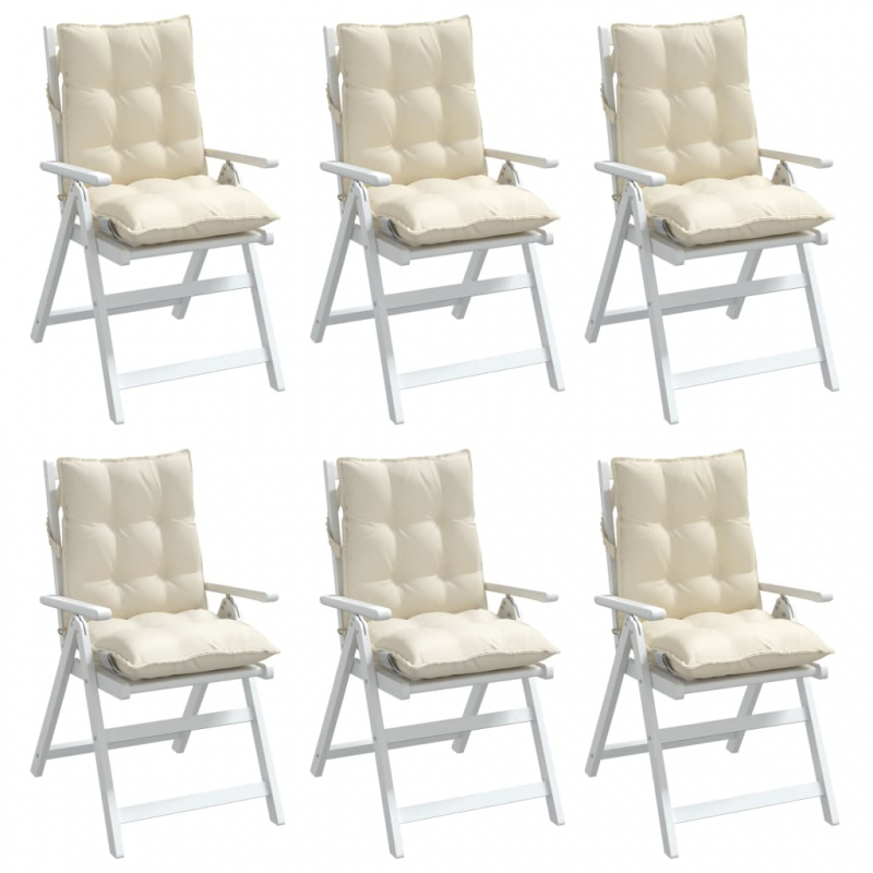 Niedriglehner-Auflagen 6 Stk. Creme Oxford-Gewebe