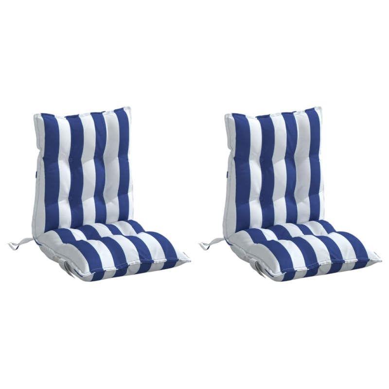 Niedriglehner-Auflagen 2 Stk. Blau Weiß Gestreift Oxford-Gewebe