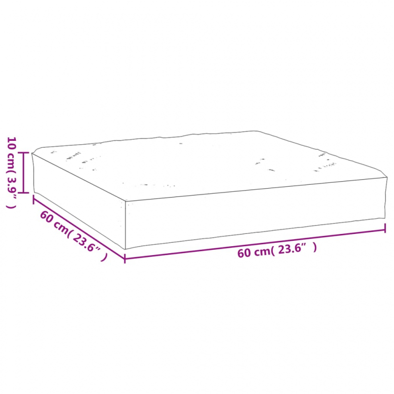 Palettenkissen Blattmuster 60x60x9,5 cm Oxford-Gewebe