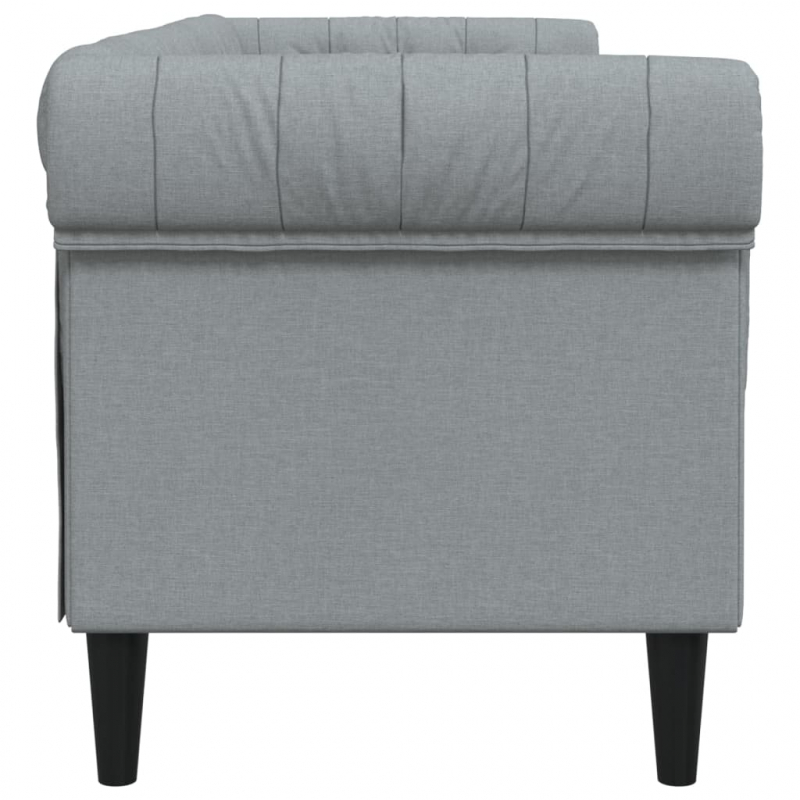 Chesterfield-Sofa 3-Sitzer Hellgrau Stoff