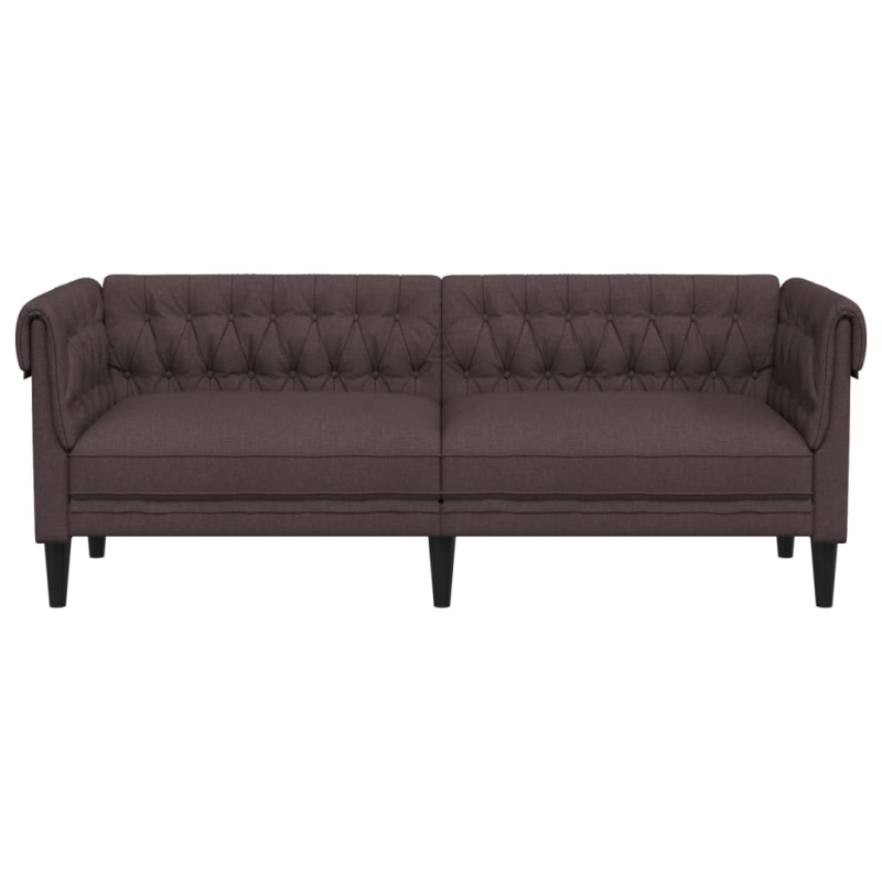 Chesterfield-Sofa 3-Sitzer Dunkelbraun Stoff