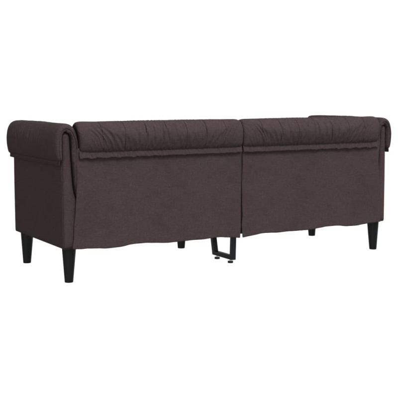 Chesterfield-Sofa 3-Sitzer Dunkelbraun Stoff