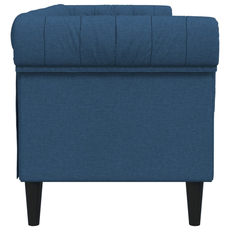 Chesterfield-Sofa 3-Sitzer Blau Stoff