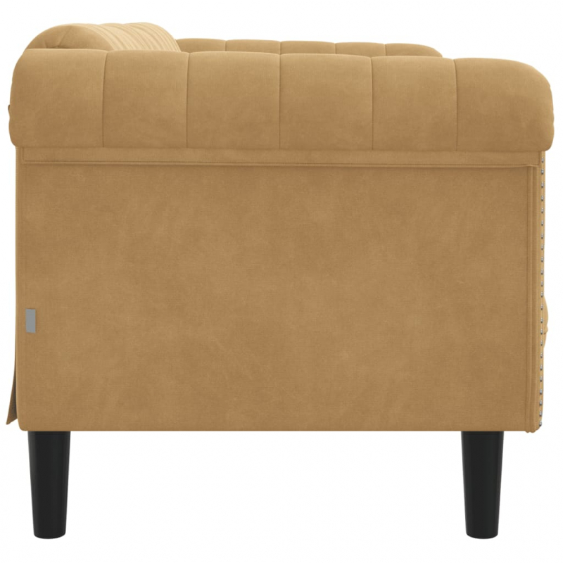 2-Sitzer Sofa Braun Kunstleder Wildleder-Optik