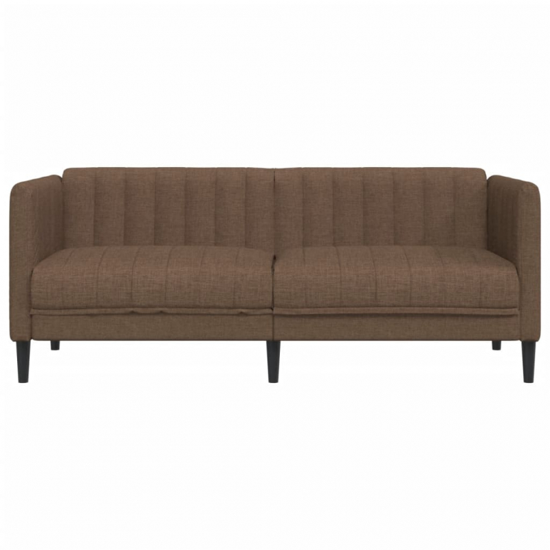 2-Sitzer Sofa Braun Kunstleder Wildleder-Optik