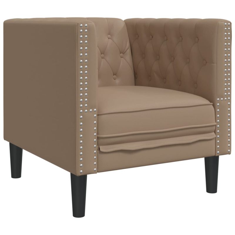 Chesterfield-Sessel Cappuccino Kunstleder