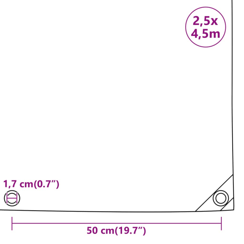 Abdeckplane Grün 2,5x4,5 m 650 g/m²