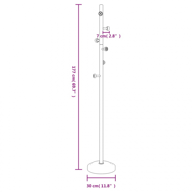 Garderobenständer Weiß 177 cm Pulverbeschichtetes Eisen