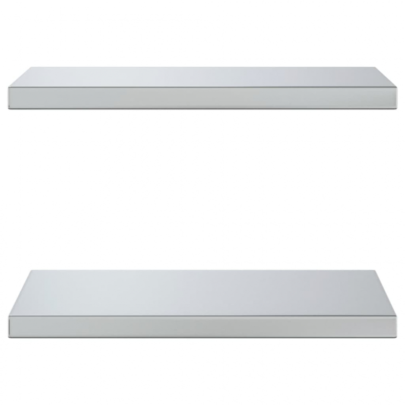 Wandregale 2 Stk. 50x30x3 cm Silbern Edelstahl