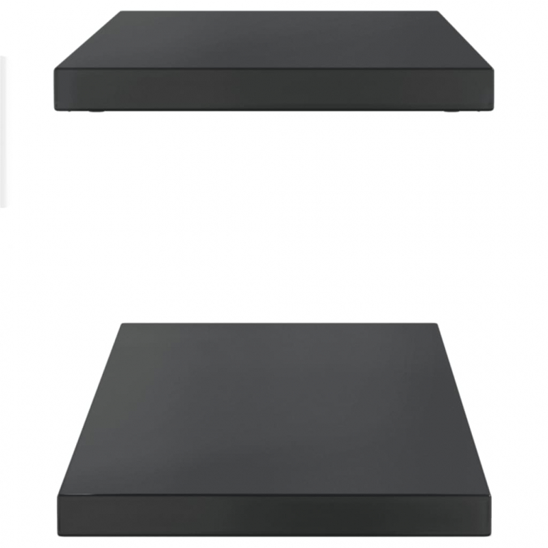 Wandregale 2 Stk. 100x30x3 cm Schwarz Edelstahl